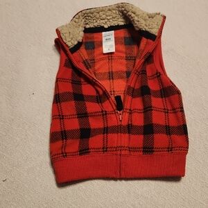 Carter's Red and Black Plaid Vest